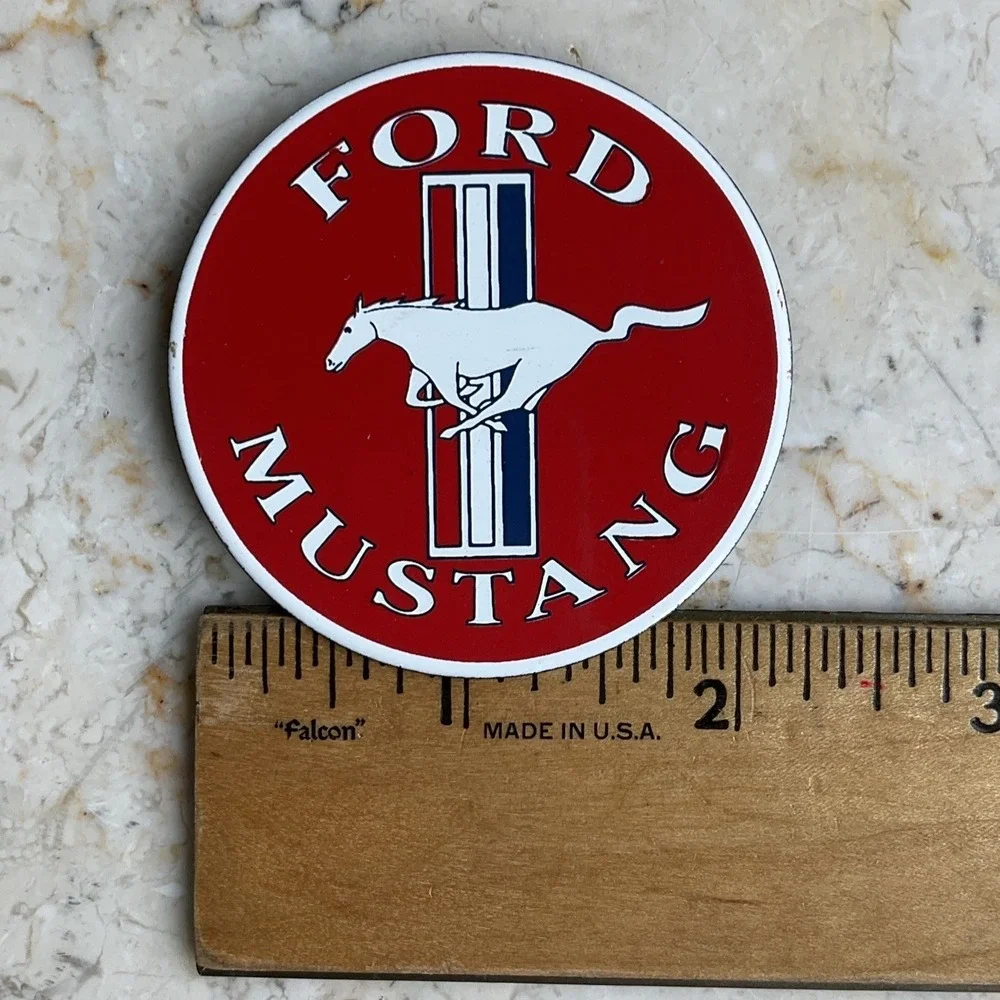 Vintage Ford Mustang Round Fridge Magnet Emblem Logo Red 2 Inches‎ collectable